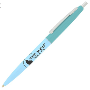 Stylo publicitaire personnalisé avec logo, action rétractable, finition chromée, corps en plastique, impression sérigraphique, vente en gros - Product Image 1