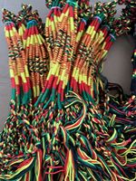 Pulsera Trenzada Rasta Jamaicana Roja, Amarilla y Verde - Estilo Étnico Africano - Hecha a Mano para Comercio Exterior
