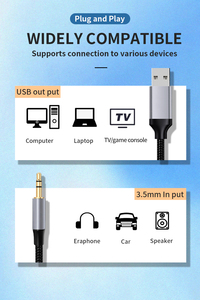 Cavo Audio USB a 3,5mm di Qualità Hi-Fi per Laptop, Computer Desktop e TV, <span class=keywords><strong>Convertitore</strong></span> Audio Stereo USB-A OEM ODM - Product Image 3