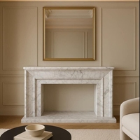 Cheminée en marbre Calacatta Viola italien, décorative, moderne et luxueuse, sur mesure, par Newstar.