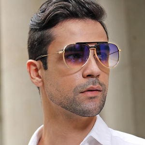 Gafas de sol de aviador para hombre, montura negra, lentes de PC, protección UV400 para conducir, ciclismo, excursiones, C2, doble gris - Product Image 3