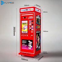 Photomaton portable avec base à roulettes, kiosque d'impression de photos d'identité à monnayeur, distributeur automatique autonome pour investissement commercial