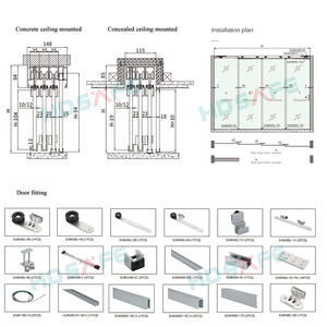<span class=keywords><strong>Puerta</strong></span> Corredera de Vidrio Móvil, <span class=keywords><strong>Puerta</strong></span> Telescópica para Oficina, Hotel, Sala de Estar, Sistema de <span class=keywords><strong>Puerta</strong></span> de Vidrio Interior sin Marco - Product Image 5
