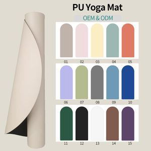 Tapis de yoga en forme d'arche imprimé avec logo personnalisé, 5 mm d'épaisseur, ovale, antidérapant, en PU, pour le Pilates et la relaxation - Product Image 2