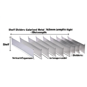 Fami <b>Shelf</b> Dividers Galvanized Metal 765mm Length 185mm Height Vertical Organizers for Storage <b>Units</b> - Product Image 3