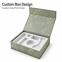 Caja de Regalo Magnética Rígida con Diseño Floral en Dorado, Inserto de Espuma, Empaque de Lujo para Cosméticos, Cartón Reciclado