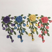 Multi Colors 3d Floral Soluble dans l'eau Broderie Dentelle Applique Embellissement de Vêtements LT2624A