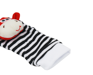 Chaussettes pour bébé avec hochet, hochet de poignet et chaussettes pour les pieds, chaussures pour bébé de 0 à 24 mois, hochets pour chaussettes - Product Image 6