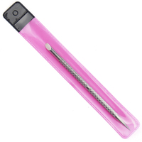 Pousse-cuticules ultra-fin à double extrémité en acier inoxydable, outil de nettoyage des ongles, manucure, réutilisable, double usage, logo personnalisé