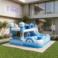 Château gonflable commercial 4x4,5m sur le thème de l'arc-en-ciel avec toboggan pour enfants, château de saut, structure gonflable pour fêtes et locations