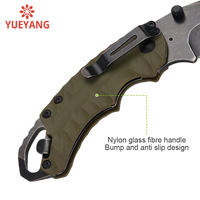 YUEYANG couteau pliant Portable 440C acier inoxydable bricolage poignée en fibre de verre en Nylon pour EDC Camping survie personnalisé OEM
