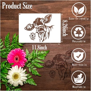 Farmhouse Cow <strong>Stencils</strong> for Painting Wood A4 Farm Highland Cow <strong>Paint</strong> <strong>Stencils</strong> for Painting on Wood Burning Art Craft <strong>Wall</strong> - Product Image 4