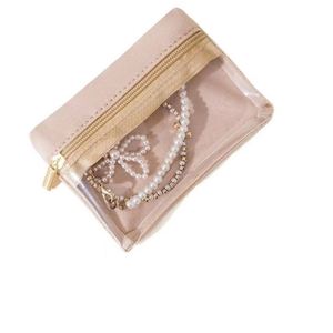 Bolsa de Viaje Transparente con Cierre de Cremallera, Tacto Suave y Aterciopelado, Ligera, para Organizar Cosméticos, Bolsa para Lápiz Labial - Product Image 3