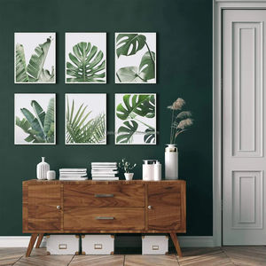 Vente chaude d'usine : Ensemble d'affiches murales d'art botanique tropical avec feuilles vertes, impressions artistiques, images de plantes, peinture sur toile pour décoration murale - Product Image 4