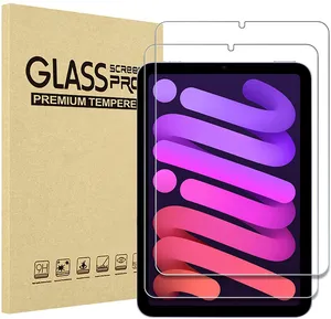 2.5D kenar Ultra Clear şeffaflık Anti çizikler kabarcık ücretsiz temperli cam ekran koruyucu için iPad Mini 6/Pro 11/Pro 12.9"