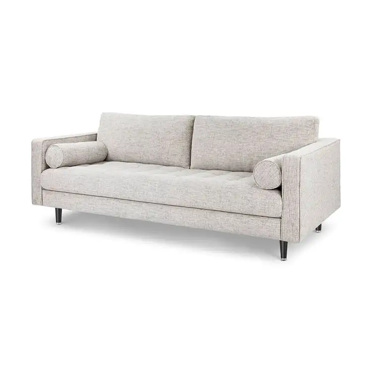 Fábrica OEM Sofá Canape Soffa Sofás modernos de tela de 3 plazas con patas de metal Sofá Muebles de sala de estar