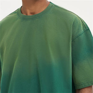 T-shirts vintage délavés à l'acide pour hommes 100% coton uni blanc goutte d'épaule surdimensionné grande taille T-shirt tricoté lourd - Product Image 2