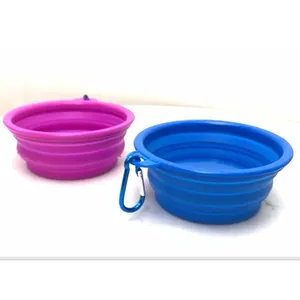 factory wholesale pet dog bowl collapsible silicone dog bowl food container foldable feeder