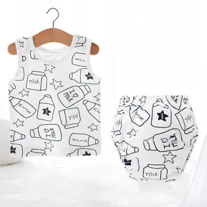 Summer 100% Cotton Shorts Vest Set Newborn Girl Boys' Clothing Sets Baby Clothes