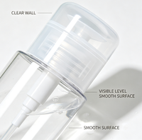 Bouteille à pompe en plastique PET transparent 100/120/150/200 ml, distributeur de recharge pour démaquillant, utilisation cosmétique et pour les ongles