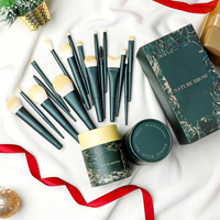 Ensemble de pinceaux de maquillage de voyage Eco Cylindre professionnel 18 pièces fond de teint synthétique sans cruauté de qualité supérieure mélange correcteur pour les yeux visage