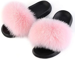 Sandalias con plataforma china para mujer, calzado con plumas de pelo, para casa, venta al por mayor, <span class=keywords><strong>2021</strong></span> - Product Image 4