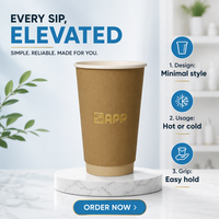 Gobelet à café isotherme jetable anti-fuite avec estampage à chaud pour boissons chaudes, thé au lait, personnalisable