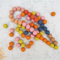 Cuentas de silicona redondas de 15 mm al por mayor, de grado alimenticio, mordedor para bebés, multicolor, sueltas, blandas y masticables para la fabricación de bolígrafos