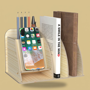 Multifunctional Paper Desk Organizer With <b>Phone</b> <b>Stand</b> And Book Holder Simple Office Storage For Promotional Activities - Product Image 1