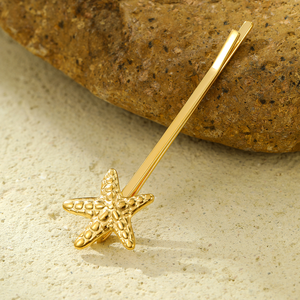 Horquilla de Acero Inoxidable Estilo Lujo - Set de Pinzas para Flequillo Liu Hai con Concha de Perla y Titanio, Concha Marina y Estrella de Mar - Product Image 5