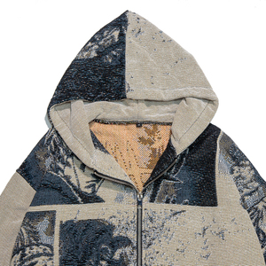 Sudaderas con Capucha ODM de Otoño con Cierre de Cremallera en la Manga, Diseño de <span class=keywords><strong>Anime</strong></span> Personalizado, Tejido Jacquard de Algodón y Poliéster, MOQ Bajo - Product Image 4