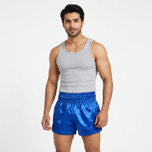 High Quality Sportswear Plain Blue Color Shorts Custom Men Muay Thai Mma Shorts Kickboxing Boxing Fight Shorts - Product Image 1