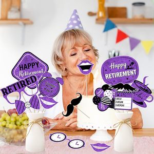 Set di 24 Accessori per Foto Booth a Tema Pensionamento, Decorazioni Viola e Nere per Festa di Pensionamento Femminile - Product Image 5