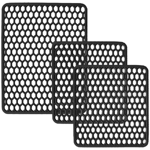 Juego de Alfombrillas de Goma Negra para Fregadero, 1 Escurridor y 2 Bases Resistentes al Moho, Hecho en Italia, Accesorio de Cocina para el Hogar - Product Image 1