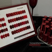 Suuseegel – Kit de vernis à ongles gel UV 20 couleurs, rouge, couleur unie, effet œil de chat, transparent, paillettes diamantées concassées