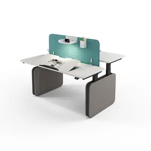 2-6 chỗ ngồi điện nâng bảng ngồi để đứng đứng Chiều cao có thể điều chỉnh văn phòng bàn làm việc