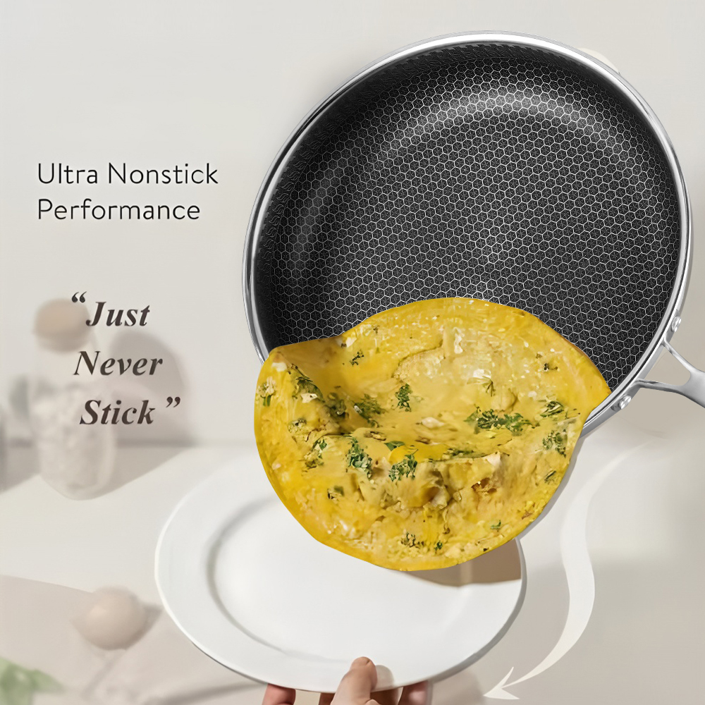 7pcs Triply Non Stick Stainless Steel Honeycomb Cookware Set High Quality Stainless Steel Pots and Pans Sets · image 3