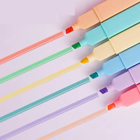 Stylo surligneur carré Macaron en gros, couleurs douces, encre à séchage rapide pour la mise en évidence biblique, le journaling, logo personnalisé pour étudiants
