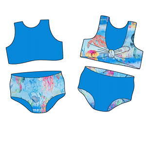 Sirena personalizzata principessa designer bambini <span class=keywords><strong>due</strong></span> pezzi costumi da bagno reversibili ragazze costumi da bagno - Product Image 6