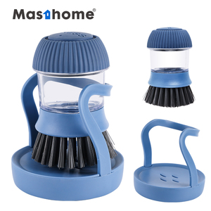 Spazzola per Piatti Minimalista Blu-Grigia <span class=keywords><strong>con</strong></span> Dispenser di Sapone, Spazzola per Lavaggio Stoviglie da Cucina - Product Image 1