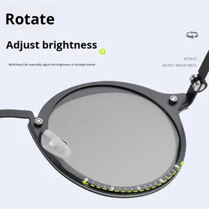 GD 5202 Gafas de Sol Polarizadas con <span class=keywords><strong>Lentes</strong></span> de Tinte ND Retro de Moda, Alta Transparencia, UV400, Ajustables, con Cambio de Color, de Acero Inoxidable - Product Image 3