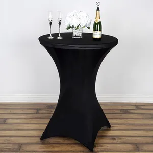 Özelleştirilmiş toptan masa örtüleri kokteyl yüksek üst bar düğün spandex streç masa örtüleri