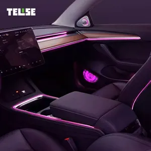 TELISE ขายส่งราคา RGB 128 สี LED ภายในรถ App ควบคุมบรรยากาศสําหรับ Tesla รุ่น Y 3 X
