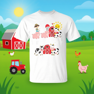 Camiseta de fiesta de cumpleaños Old MacDonald I'm Three E I E I O para niños de 3 años - Product Image 3