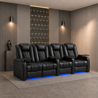 Ensemble de canapés inclinables zéro gravité 4 places en cuir respirant et durable, avec mousse à mémoire de forme, design moderne et pieds métalliques extensibles, pour salon