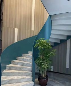 <span class=keywords><strong>Code</strong></span> du bâtiment ECT Garde-corps <span class=keywords><strong>en</strong></span> verre trempé Escalier incurvé moderne Escalier <span class=keywords><strong>en</strong></span> acier - Product Image 3