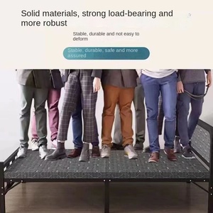 Односпальная современная раскладная кровать для дома, для взрослых и детей, с железным каркасом, для офиса, простая, для обеденного перерыва, для арендного помещения, для общежития, металлическая кровать - Product Image 2