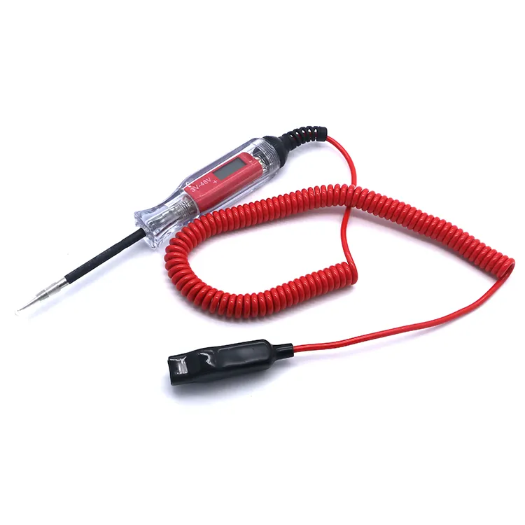 Precision Measurement 3-48V Red automotive digital display measuring pen spring wire Car Voltage Diagnostic Tool