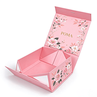 Boîte magnétique pliable rose, boîte à bijoux cadeau, boîte rigide pliable personnalisée pour l'emballage de bijoux de luxe