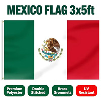 Drapeau du Mexique 3x5 pieds aux couleurs vives, imprimé numériquement sur mesure, résistant à la décoloration, pour célébrations